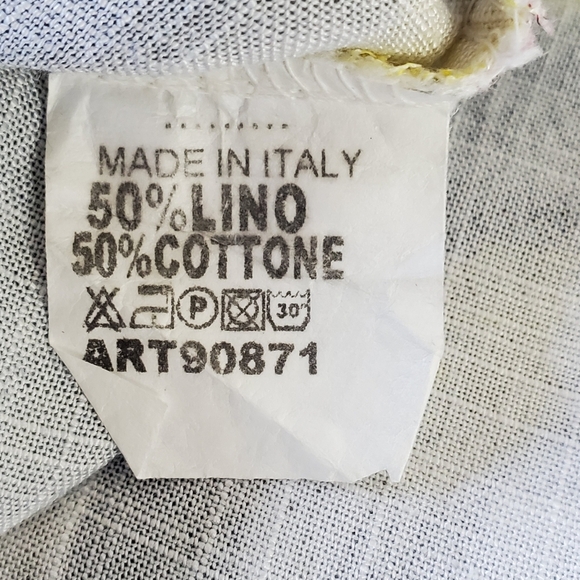 Made in Italy Linen Cotton Tunic Loose Abstract Print Lagenlook Top with Pocket - Picture 10 of 12